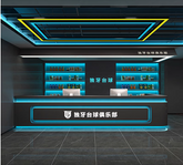 Futuristic Sports Club Reception Counter with LED Lighting